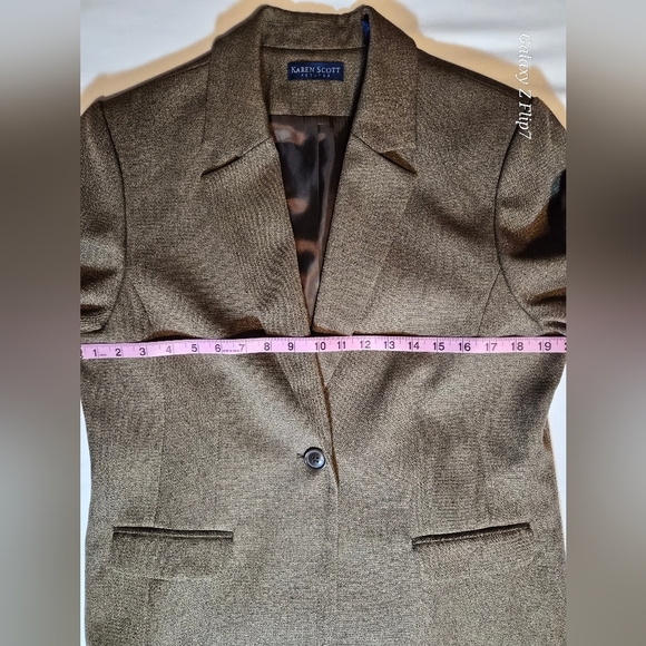 Karen Scott Petite Professional Blazer - Brown - Size 16P - Picture 3 of 8